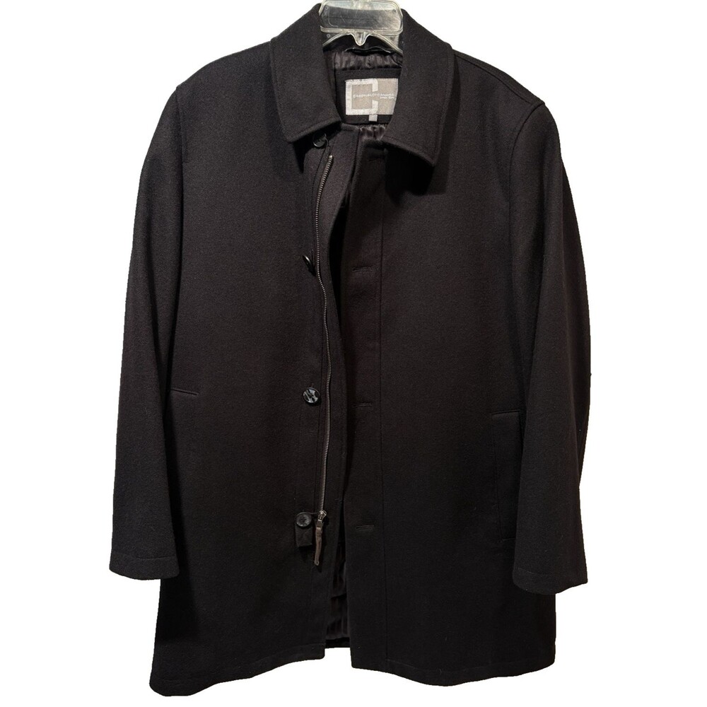 Cardinal of Canada Ridley3 Men's M Black Heavy Wool Blend Car Coat Quilted Lined